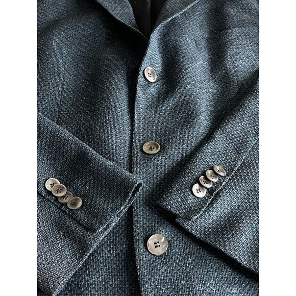 Hugo Boss Jonston2 42R Slim Fit Blazer Textured Tweed Wool Cotton Silk Cashmere - Picture 7 of 13